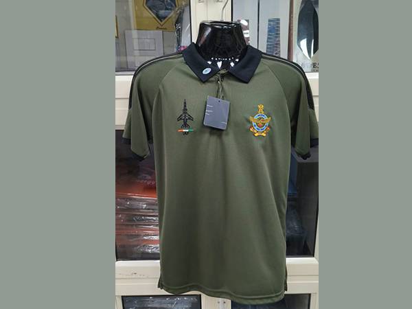 Olive Green T Shirt Indian Air Force Polo with Embroidered Logo