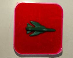 Red Square Fighter Jet Enamel Pin Military Aircraft Lapel Pin with Green Jet Design for AviationMilitary Collectors