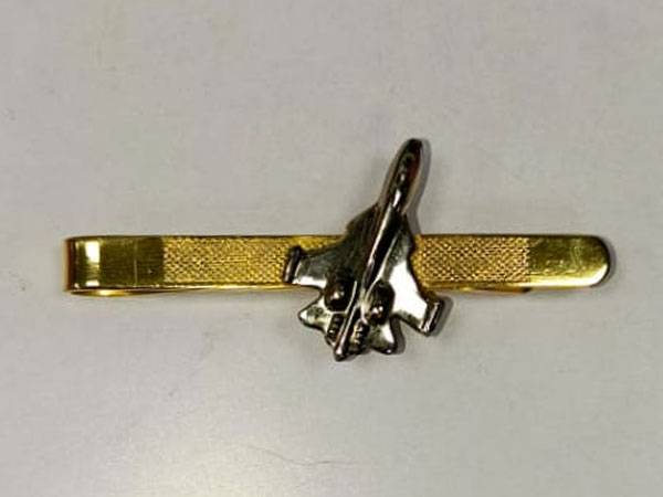 Gold Aviation Tie Clip with Silver Aircraft Premium Airplane Tie Bar for Pilots Aviation ProfessionalsAircraft Enthusiasts