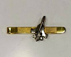 Gold Aviation Tie Clip with Silver Aircraft Premium Airplane Tie Bar for Pilots Aviation ProfessionalsAircraft Enthusiasts