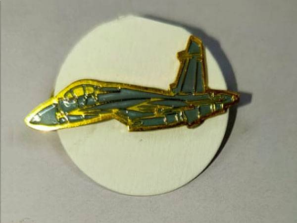 Military Fighter Jet Enamel Pin Detailed Aircraft Lapel Pin with White Circle Background for Air ForceAviation Collectors