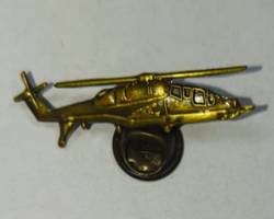 Antique Gold Attack Helicopter Lapel Pin – Military SouvenirAviation Collectible